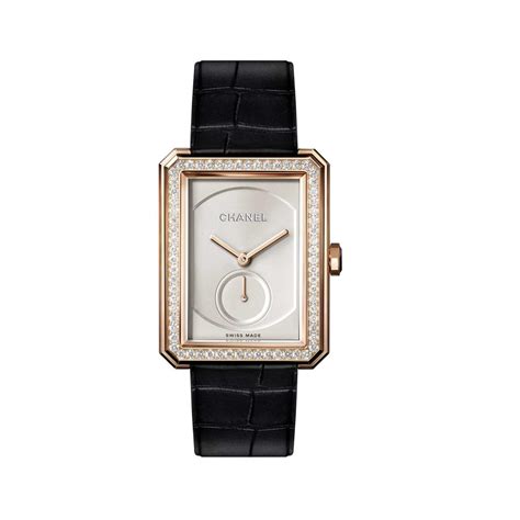 chanel boyfriend beige gold watch